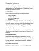 Ensayo: El suicidio en adolecentes