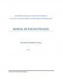 Manual de Psicopatologia FCM UNAH FACULTAD DE CIENCIAS MÉDICAS. DEPARTAMENTO DE PSIQUIATRÍA