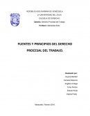 ENSAYO: FUENTES Y PRINCIPIOS DEL DERECHO PROCESAL DEL TRABAJO.