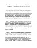 Perspectiva de un aprendiz a estudiante acerca del estudiante.