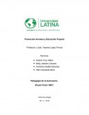 Promoción Humana y Educación Popular Profesora: Licda. Yesenia López Porras.