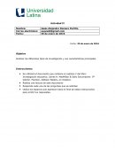 Analizar los diferentes tipos de investigación y sus características principales