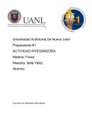 Actividad integradora de fisica. Evaluación de habilidades desarrolladas