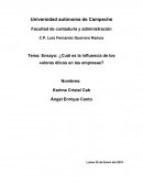 ¿Cuál es la influencia de los valores éticos en las empresas?