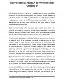 ENSAYO SOBRE LA PELICULA DE VITTORIO DE SICA “UMBERTO D”