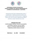 CREACIÓN DE UNA PLANTA AGROINDUSTRIAL PARA LA ELABORACIÓN Y COMERCIALIZACIÓN DE MANTECA DE CACAO, LICOR DE CACAO, PASTA DE CACAO, Y HARINA DE CACAO, EN EL SITIO COTOPAXI, PARROQUIA RIO BONITO, CANTÓN EL GUABO, PROVINCIA DE EL ORO
