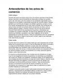 Antecedentes de los actos de comercio