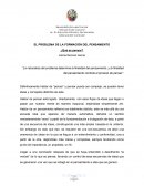 EL PROBLEMA DE LA FORMACIÓN DEL PENSAMIENTO ¿Qué es pensar?