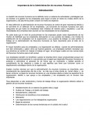 Importancia de la Administración de recursos Humanos.