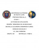 Actividad de aplicación. Reseña: “Memorias de un mexicano”