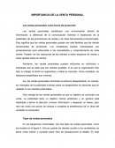 IMPORTANCIA DE LA VENTA PERSONAL.