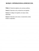 BLOQUE I: INTRODUCCION AL DERECHO CIVIL.