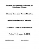 Matemáticas Básicas. Examen a Título de Insuficiencia.
