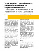 “Cero Papeles” como Alternativa en la Modernización de las Organizaciones Públicas