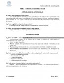 MODELOS MATEMÁTICOS ACTIVIDADES DE APRENDIZAJE