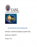 Actividad de metacognicion Matemáticas