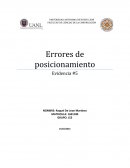 Errores de posicionamiento Evidencia #5
