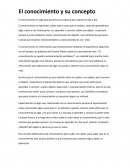 El conocimiento y su concepto