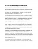 El conocimiento y su concepto.