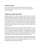 ¿Qué es un juicio de valor?