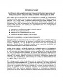 TERCER INFORME Verificación del cumplimiento del Calendario Electoral por parte del Tribunal Supremo Electoral