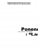II SIMPOSIUM IBEROAMERICANO DE CALIDAD Y COMPETITIVIDAD EN LAS CONSTRUCCIONES
