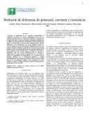 Medición de diferencia de potencial, corriente y resistencia