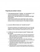 Preguntas para analizar la lectura