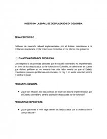 INSERCION LABORAL DESPLAZADOS. Página 1