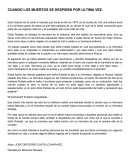 CUANDO LOS MUERTOS SE DESPIDEN POR ULTIMA VEZ.