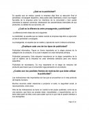 Cuestionario resuelto sobre la publicidad.