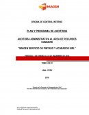 AUDITORÍA ADMINISTRATIVA AL AREA DE RECURSOS HUMANOS "IMAGEN SERVICIO DE PINTADO Y ACABADOS EIRL”