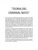 Teoria del criminal nato. Delincuente nato o atávico