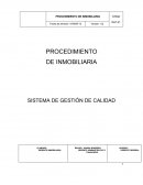 PROCEDIMIENTO DE INMOBILIARIA. SISTEMA DE GESTIÓN DE CALIDAD.