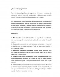 Son microbios, subproductos de organismos vivientes, y sustancias de ocurrencia natural, incluyendo ciertas sales y jabones, para prevenir, repeler, eliminar o reducir los daños causados por la plagas.. Página 3