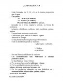 Están formados por C, H, y O, en la misma proporción que el agua.