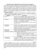 Elementos para la elaboración de un proyecto de investigación.