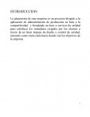 La planeación de esta empresa es un proyecto dirigido