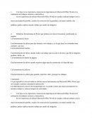 Con base en tu experiencia, menciona la importancia de Microsoft Office Word