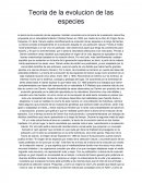 Teoria de la evolucion de las especies