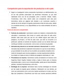 Competición para la exportación de productos a otro país: