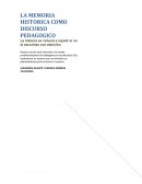 LA MEMORIA HISTORICA COMO DISCURSO PEDAGOGICO