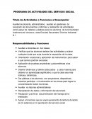 PROGRAMA DE ACTIVIDADES DEL SERVICIO SOCIAL.