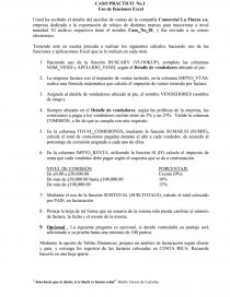 Casos computacionales: Uso de funciones Excel. Página 1