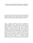 LA IMPORTANCIA DE FOMENTAR EL DESARROLLO DEL PENSAMIENTO Y EL LENGUA COMO MEDIO EFICAZ PARA POTENCIAR LA MEMORIA