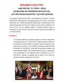 RESUMEN EJECUTIVO, ANALISIS DEL TLC PERU – EEUU.