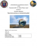 Como se da la sReacciones quimicas y el calentamiento global
