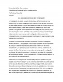 Los propuestos erróneos de la investigación