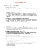 HISTORIA ECONÓMICA GRAL. PROGRAMA DE LA ASIGNATURA
