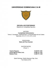 Capitulo 2. Contabilidad Administrativa (ejercicios resueltos). Página 1